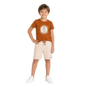 Conjunto Infantil Masculino Caramelo e Off White TM8