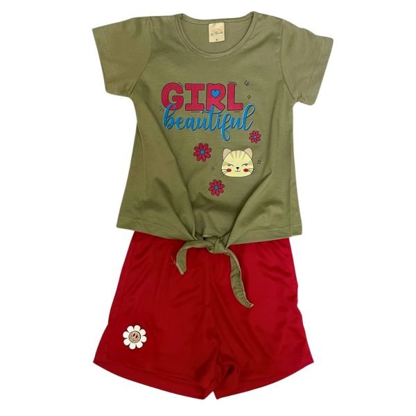 Estampa Girl beautiful verde c gatinha.2